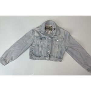 Levi's SilverTab Cropped Jean Jacket Light Wash Y2K Trucker Girls 8 - 10